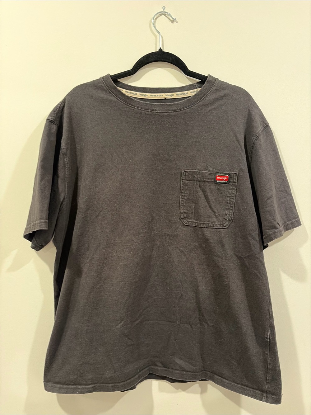 Wrangler Charcoal Gray Short Sleeve Pocket Tee